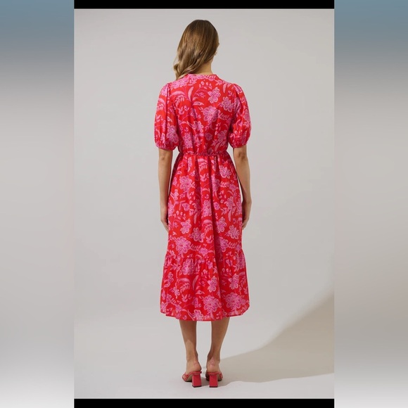 SugarLips Aria Floral Beth Button Down Midi Dress - Picture 3 of 9